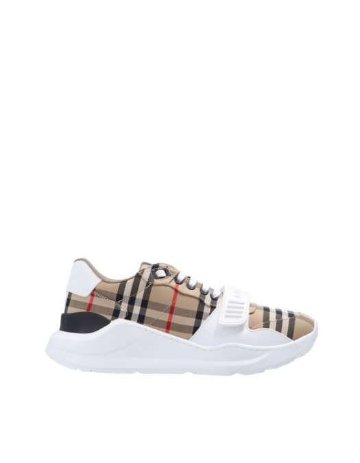 SNEAKERS BURBERRY, Vintage Check-pattern touch-strap sneakers, Beige - 8050509X