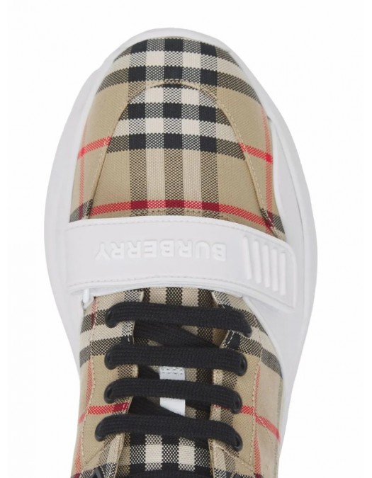 SNEAKERS BURBERRY, Vintage Check-pattern touch-strap sneakers, Beige - 8050509X