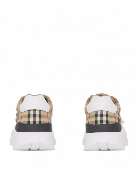 SNEAKERS BURBERRY, Vintage Check-pattern touch-strap sneakers, Beige - 8050509X
