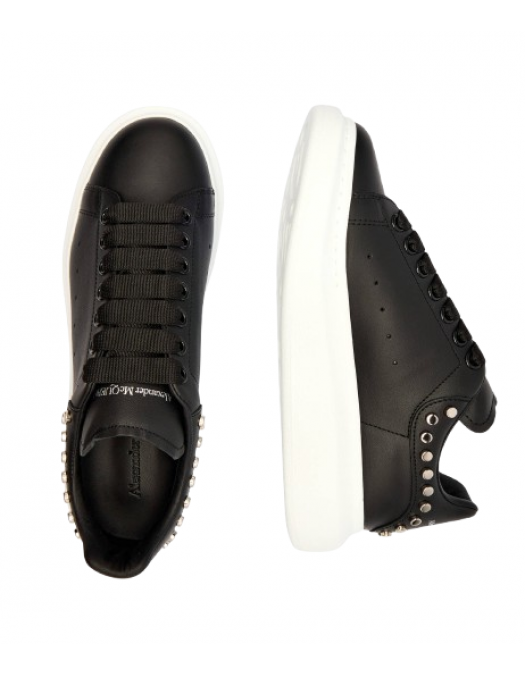 Sneakers ALEXANDER MCQUEEN, Black slip-on style perforated detailing round toe branded - 837460WIAGM1067 Sneakers ALEXANDER MCQUEEN, Black slip-on style perforated detailing round toe branded - 837460WIAGM1067