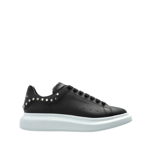 Sneakers ALEXANDER MCQUEEN, Black slip-on style perforated detailing round toe branded Sneakers ALEXANDER MCQUEEN, Black slip-on style perforated detailing round toe branded