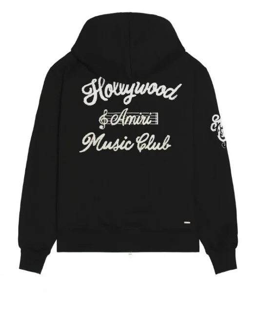 Hanorac AMIRI, Music Club, Zip Up, Black - AMJYHD1109BLACK Hanorac AMIRI, Music Club, Zip Up, Black - AMJYHD1109BLACK