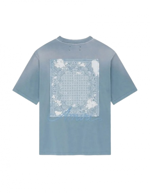 TRICOU AMIRI, Blue Blach Bandana Patch - AMJYTE1197ASHLEYBLUE TRICOU AMIRI, Blue Blach Bandana Patch - AMJYTE1197ASHLEYBLUE