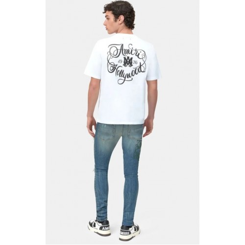 Tricou AMIRI, Amiri Black Short Sleeve T-Shirt, Alb