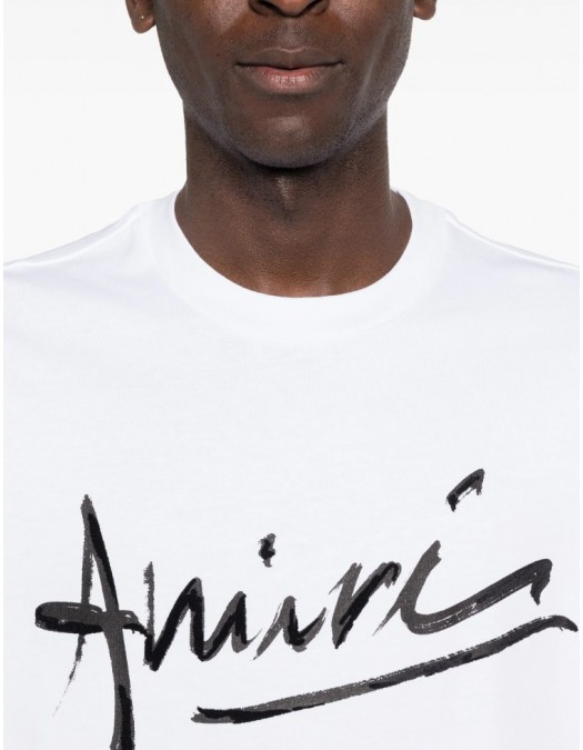 Tricou AMIRI, Cotton logo Tee, White - AMTOJR1020100