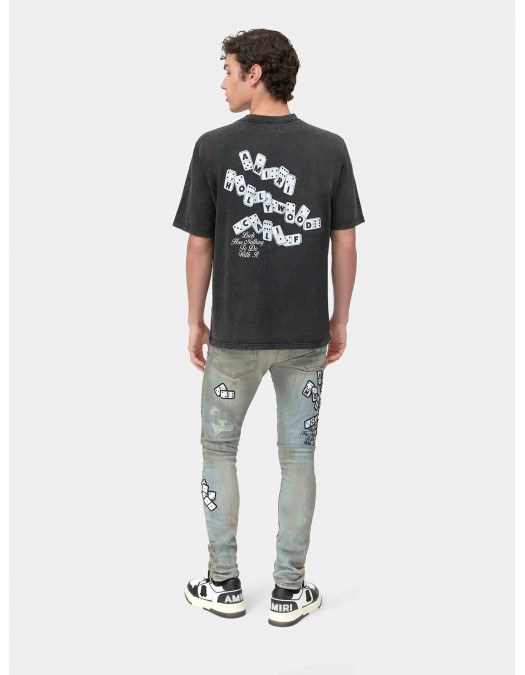 Tricou AMIRI, T-shirt with Domino Print, Negru - AMTOJR1023001