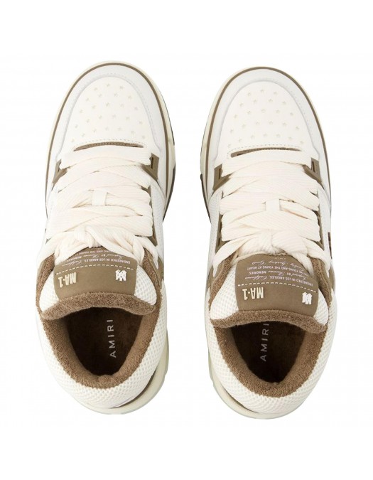 Sneakers AMIRI, MA-1, Brown Details, White - AWFOSR1012WHITEBROWN
