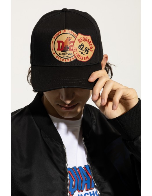 Sapca DSQUARED2, BLACK Baseball cap - BCM092905C000012124 Sapca DSQUARED2, BLACK Baseball cap - BCM092905C000012124