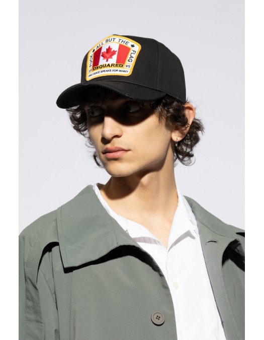 SAPCA DSQUARED2, Canadian Flag Baseball, Black - BCM401105C000012124