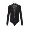 Bluza ELISABETTA FRANCHI, knit bodysuit with chain, Negru