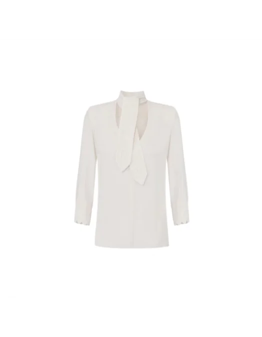 Bluza ELISABETTA FRANCHI, Blouse with sash belt - CA08956E2DZ9