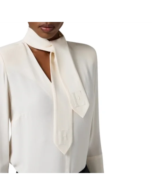 Bluza ELISABETTA FRANCHI, Blouse with sash belt - CA08956E2DZ9