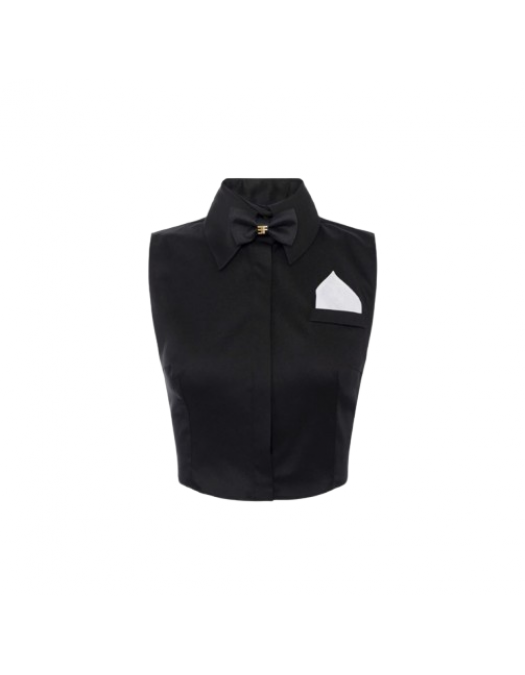TOP ELISABETTA FRANCHI, Cropped shirt with bow tie - CA10556E2110 TOP ELISABETTA FRANCHI, Cropped shirt with bow tie - CA10556E2110