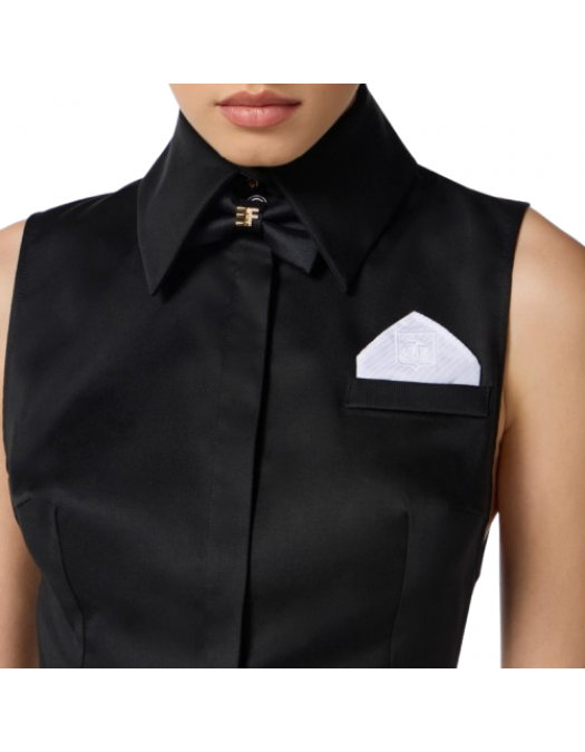 TOP ELISABETTA FRANCHI, Cropped shirt with bow tie - CA10556E2110 TOP ELISABETTA FRANCHI, Cropped shirt with bow tie - CA10556E2110