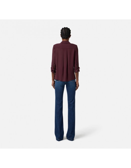 Camasa ELISABETTA FRANCHI, in viscose Georgette fabric, Visiniu - CA12256E2EA4