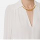 Camasa ELISABETTA FRANCHI, georgette fabric, Colier auriu atasat, Alb - CA12356E2360