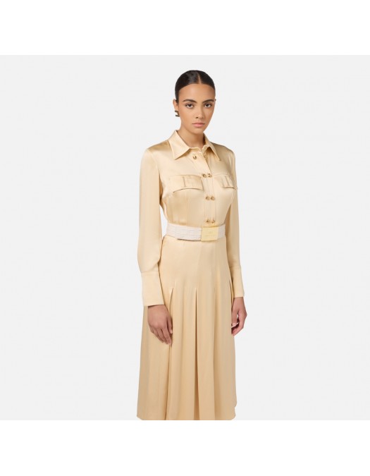 Curea ELISABETTA FRANCHI, Bold Monogram Belt, Alb - CTC0325EC193