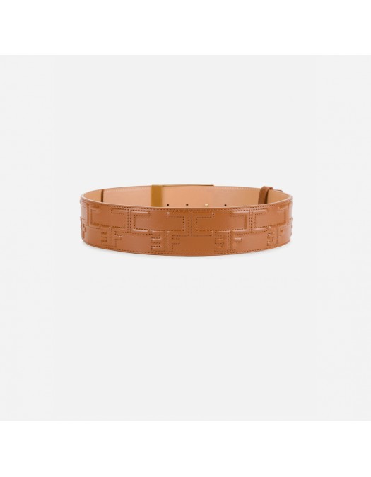 Curea ELISABETTA FRANCHI, Bold Monogram Belt, Maro - CTC0325EC600