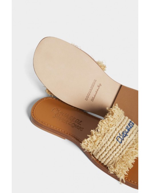 PAPUCI DSQUARED2, Summer Lovers Raffia Slides - FSW0074289083685089 PAPUCI DSQUARED2, Summer Lovers Raffia Slides - FSW0074289083685089