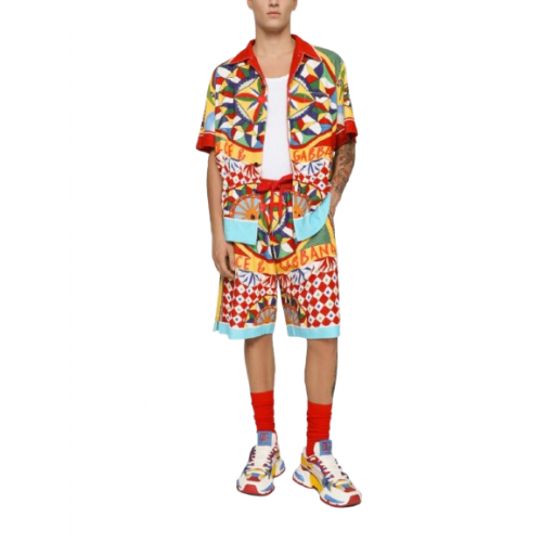 Tricou Dolce&Gabbana, Bowling shirt, Multicolor Tricou Dolce&Gabbana, Bowling shirt, Multicolor