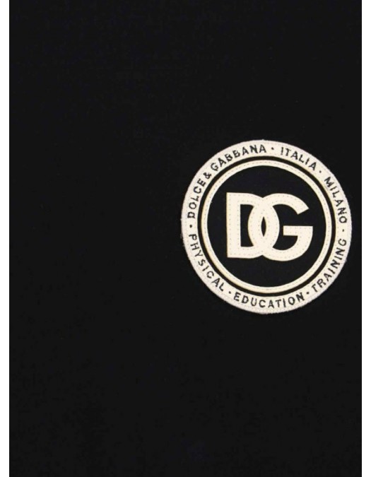 Tricou DOLCE & GABBANA, Jersey t-shirt with patch, Black - G8PN9ZG7PZFN0000