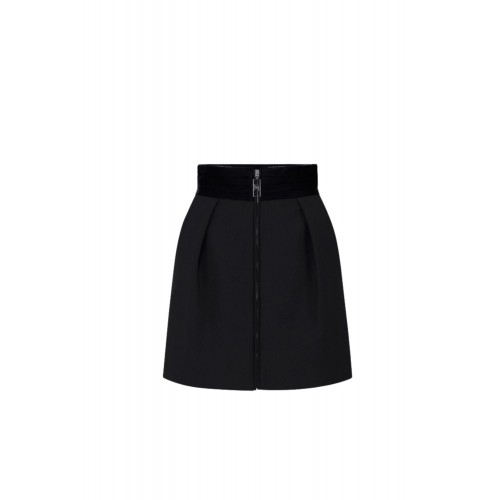 Fusta ELISABETTA FRANCHI, Slim fit skirt in double-layer, Black Fusta ELISABETTA FRANCHI, Slim fit skirt in double-layer, Black