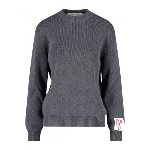 Pulover GOLDEN GOOSE, Back maxi logo ,Grey