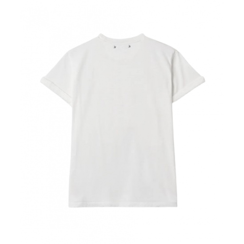 Tricou GOLDEN GOOSE, Logo patch T-shirt,Regular fit, White Tricou GOLDEN GOOSE, Logo patch T-shirt,Regular fit, White