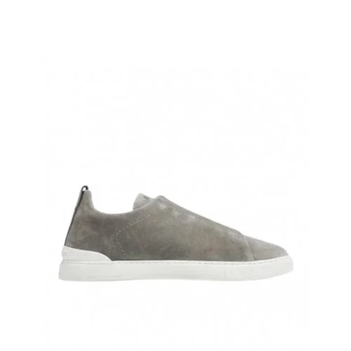 Sneakers Zegna, Low Top, Triple Stitch, Grey