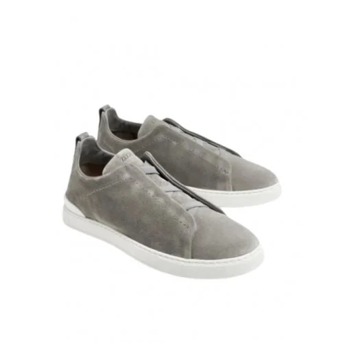 Sneakers Zegna, Low Top, Triple Stitch, Grey