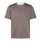 Tricou BRUNELLO CUCINELLI,Beige cotton T-shirt with contrast trims