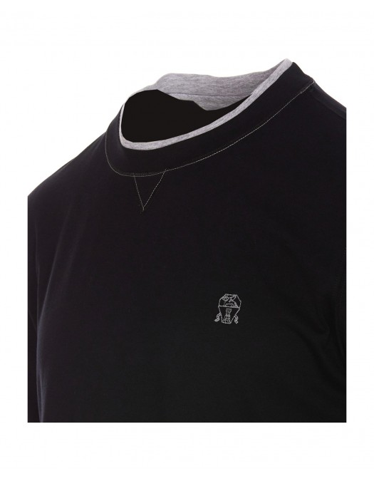 Tricou BRUNELLO CUCINELLI, Layered T-Shirt, Black - M0B137451GCQJ21
