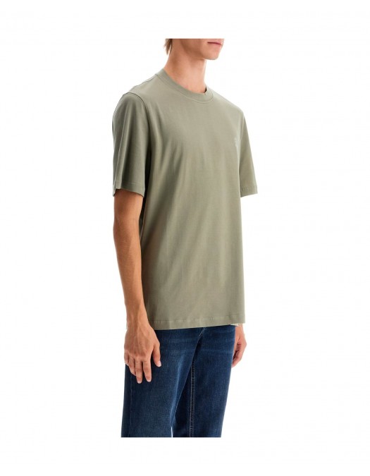 Tricou BRUNELLO CUCINELLI, Logo Embroidered, Simple, Grey - M0B138440COG32