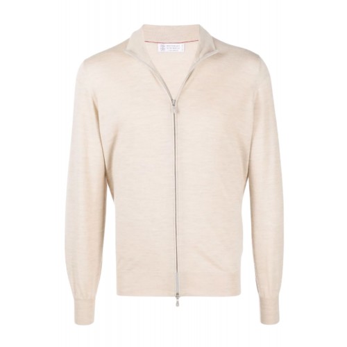 Pulover BRUNELLO CUCINELLI, Cream wool and cashmere cardigan