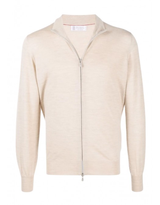 Pulover BRUNELLO CUCINELLI, Cream wool and cashmere cardigan - M2400106CKL02
