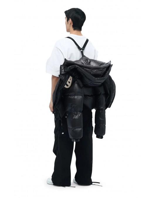 Geaca ALPHASTYLE, Kudu Double Hood Down Jacket, Negru - MAFP3035BLK