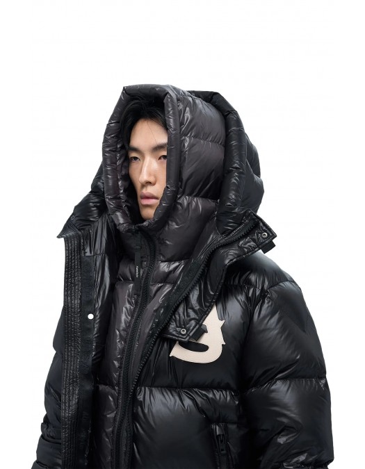 Geaca ALPHASTYLE, Kudu Double Hood Down Jacket, Negru - MAFP3035BLK