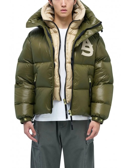 Geaca ALPHASTYLE, Kudu Double Hood Down Jacket, Verde - MAFP3035DOL