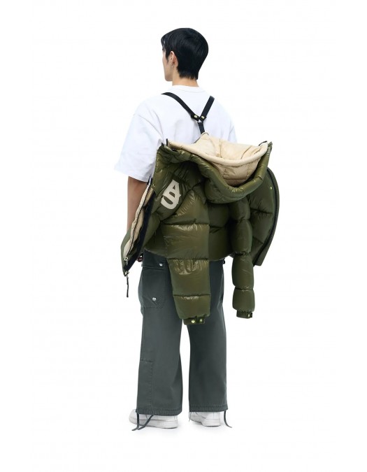 Geaca ALPHASTYLE, Kudu Double Hood Down Jacket, Verde - MAFP3035DOL