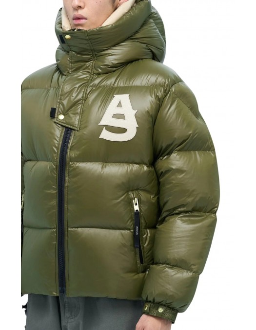 Geaca ALPHASTYLE, Kudu Double Hood Down Jacket, Verde - MAFP3035DOL