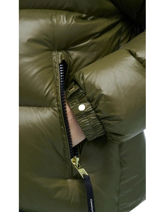 Geaca ALPHASTYLE, Kudu Double Hood Down Jacket, Verde - MAFP3035DOL