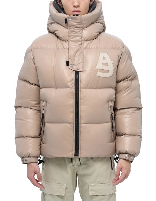 Geaca ALPHASTYLE, Kudu Double Hood Down Jacket, Crem - MAFP3035KHA