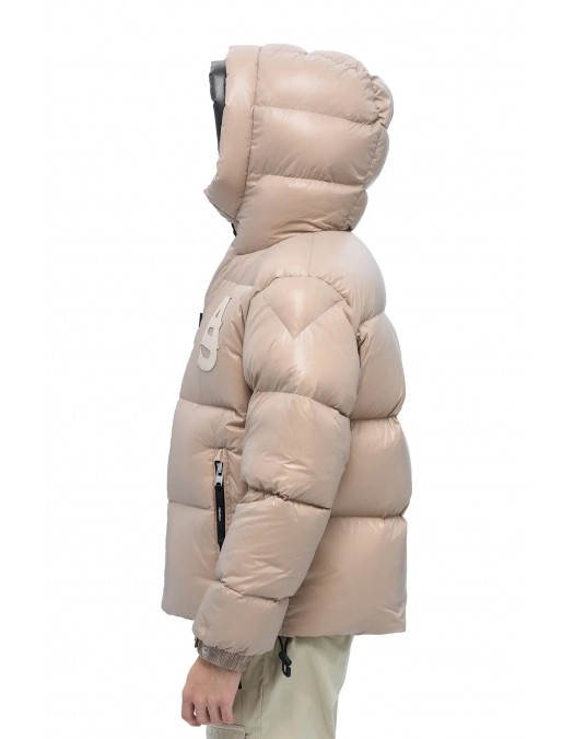 Geaca ALPHASTYLE, Kudu Double Hood Down Jacket, Crem - MAFP3035KHA