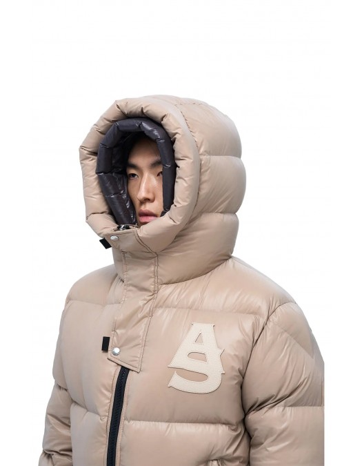 Geaca ALPHASTYLE, Kudu Double Hood Down Jacket, Crem - MAFP3035KHA