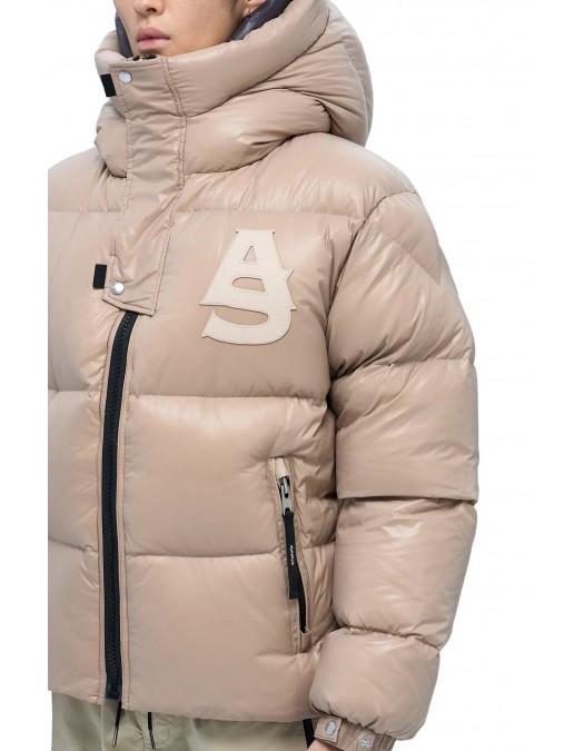 Geaca ALPHASTYLE, Kudu Double Hood Down Jacket, Crem - MAFP3035KHA
