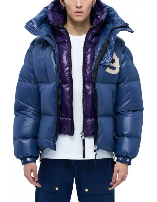 Geaca ALPHASTYLE, Kudu Double Hood Down Jacket, Albastru - MAFP3035NVY