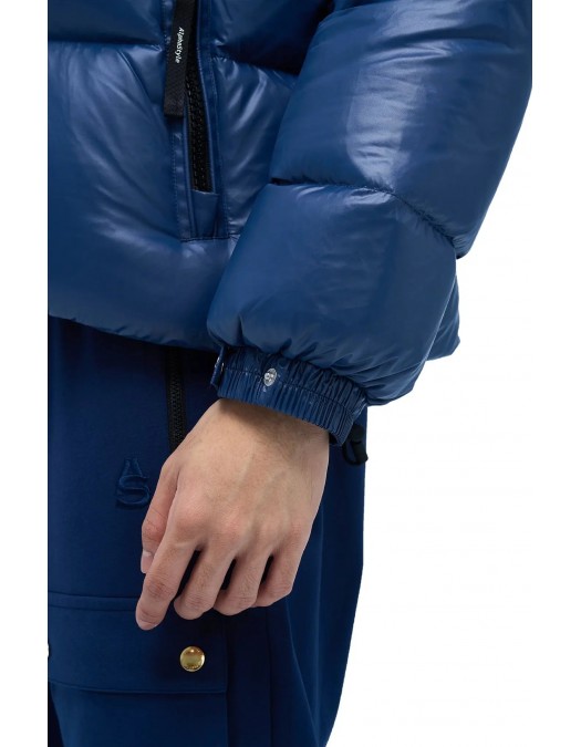 Geaca ALPHASTYLE, Kudu Double Hood Down Jacket, Albastru - MAFP3035NVY