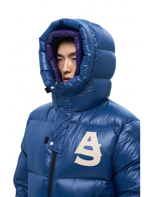 Geaca ALPHASTYLE, Kudu Double Hood Down Jacket, Albastru - MAFP3035NVY