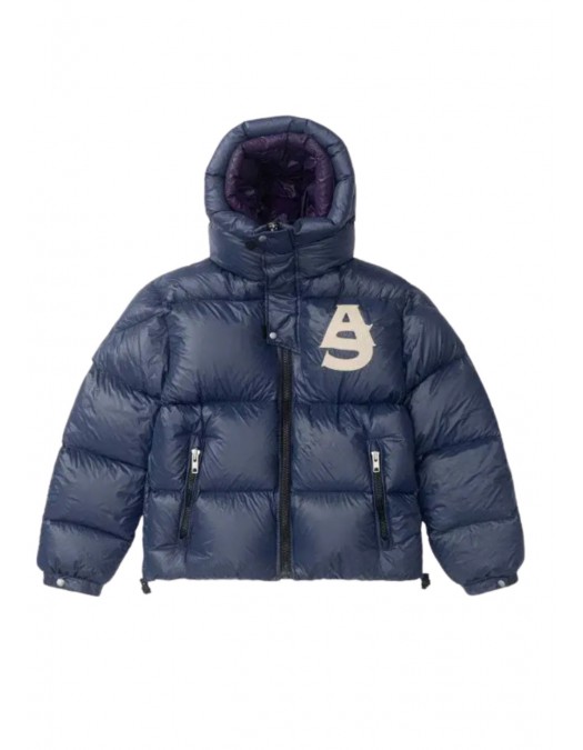 Geaca ALPHASTYLE, Kudu Double Hood Down Jacket, Albastru - MAFP3035NVY