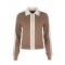 Cardigan ELISABETTA FRANCHI, Knit fabric jacket with shiny viscose bands, Beige